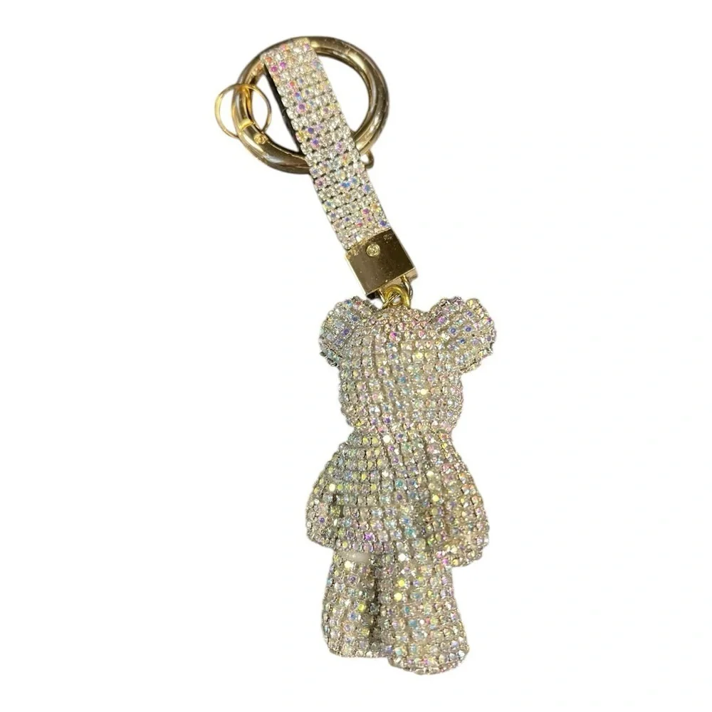 Rhinestone Teddy Bear Keychain